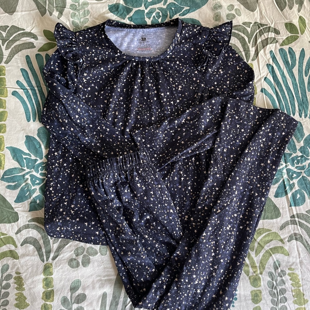 Crewcuts Ruffle Top Pajamas Size L 10/11